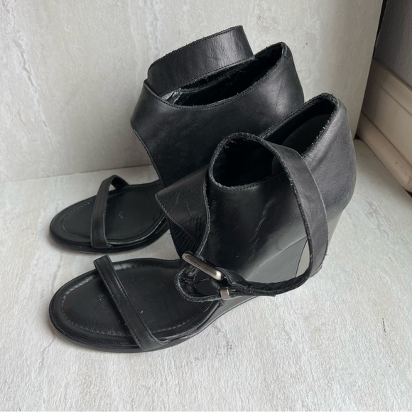** Hope by Ringstrand Soderberg black leather wedge sandals 38 - Picture 3 of 10